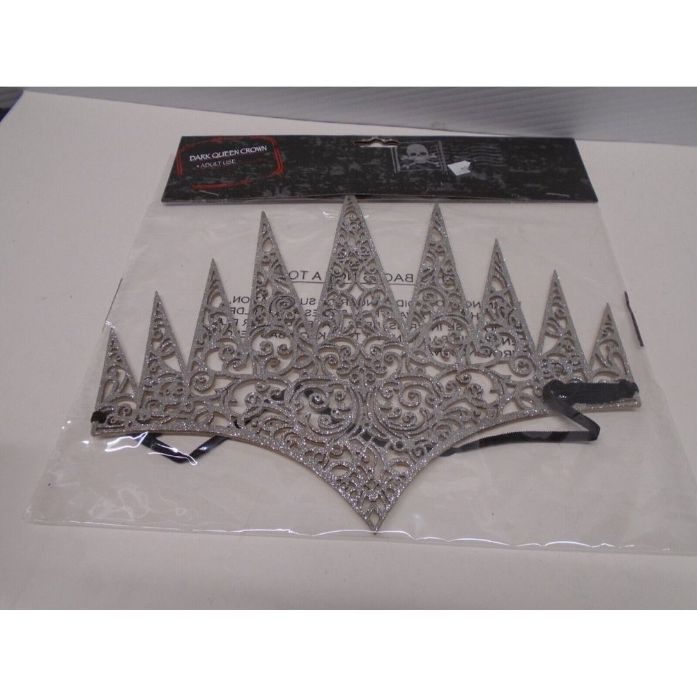 Dark Queen Silver Halloween Crown Headband Costume NEW Sparkle Day of The Dead
